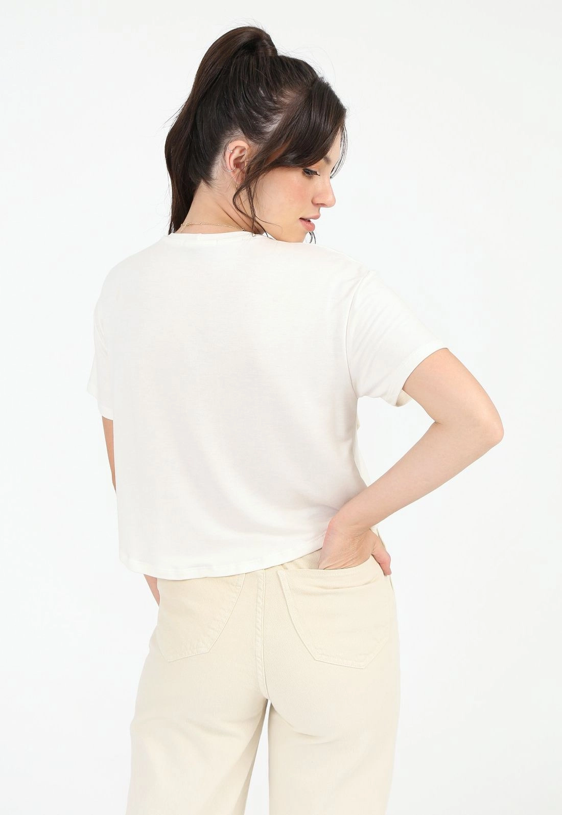 Blusa Moletinho Manga Curta Bolso