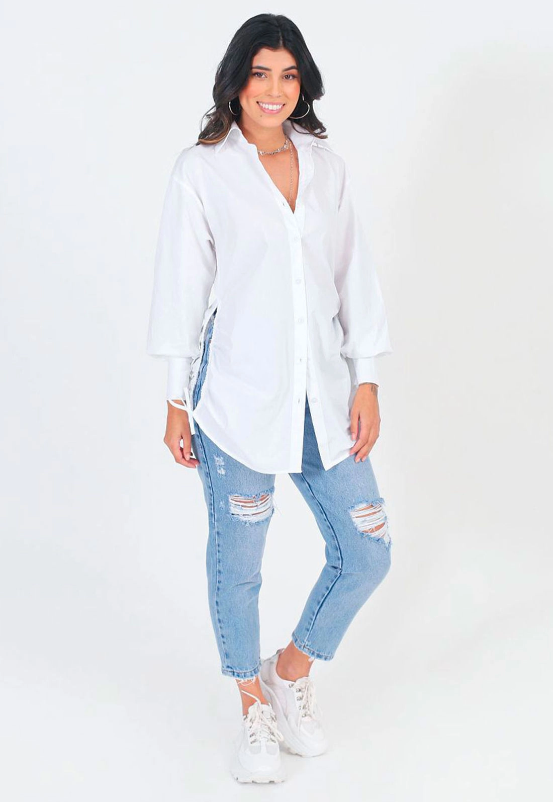 Camisa Tricoline Ajustes Laterais