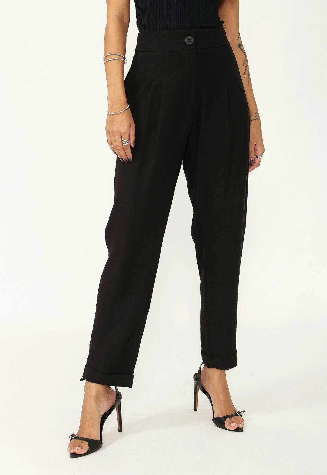 Calca Crepe Marrant Prega Barra