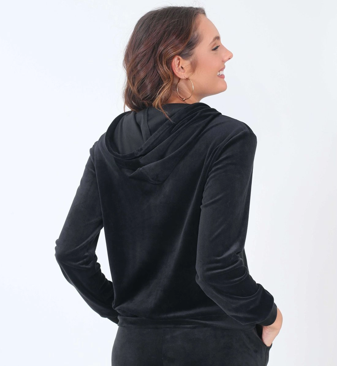 Blusa Veludo Ml Capuz