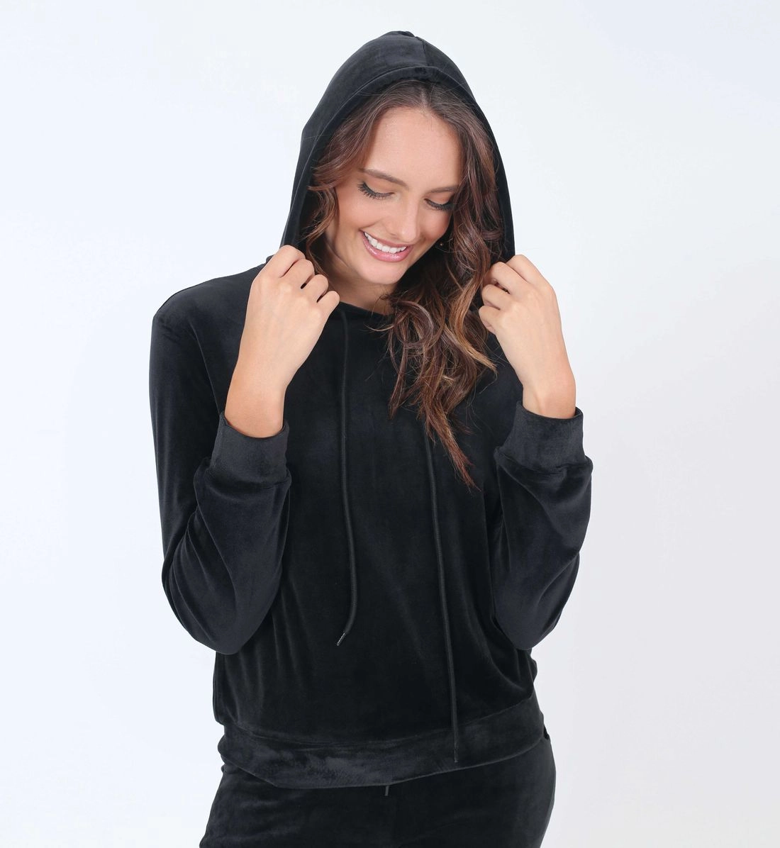 Blusa Veludo Ml Capuz