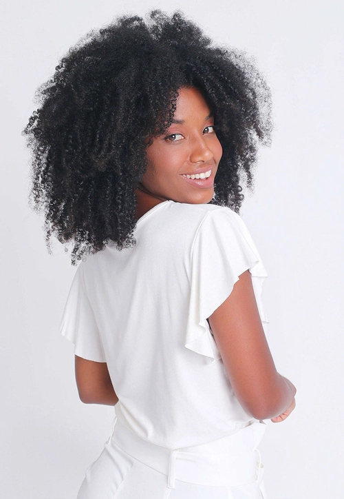 Blusa Manga Curta Babados