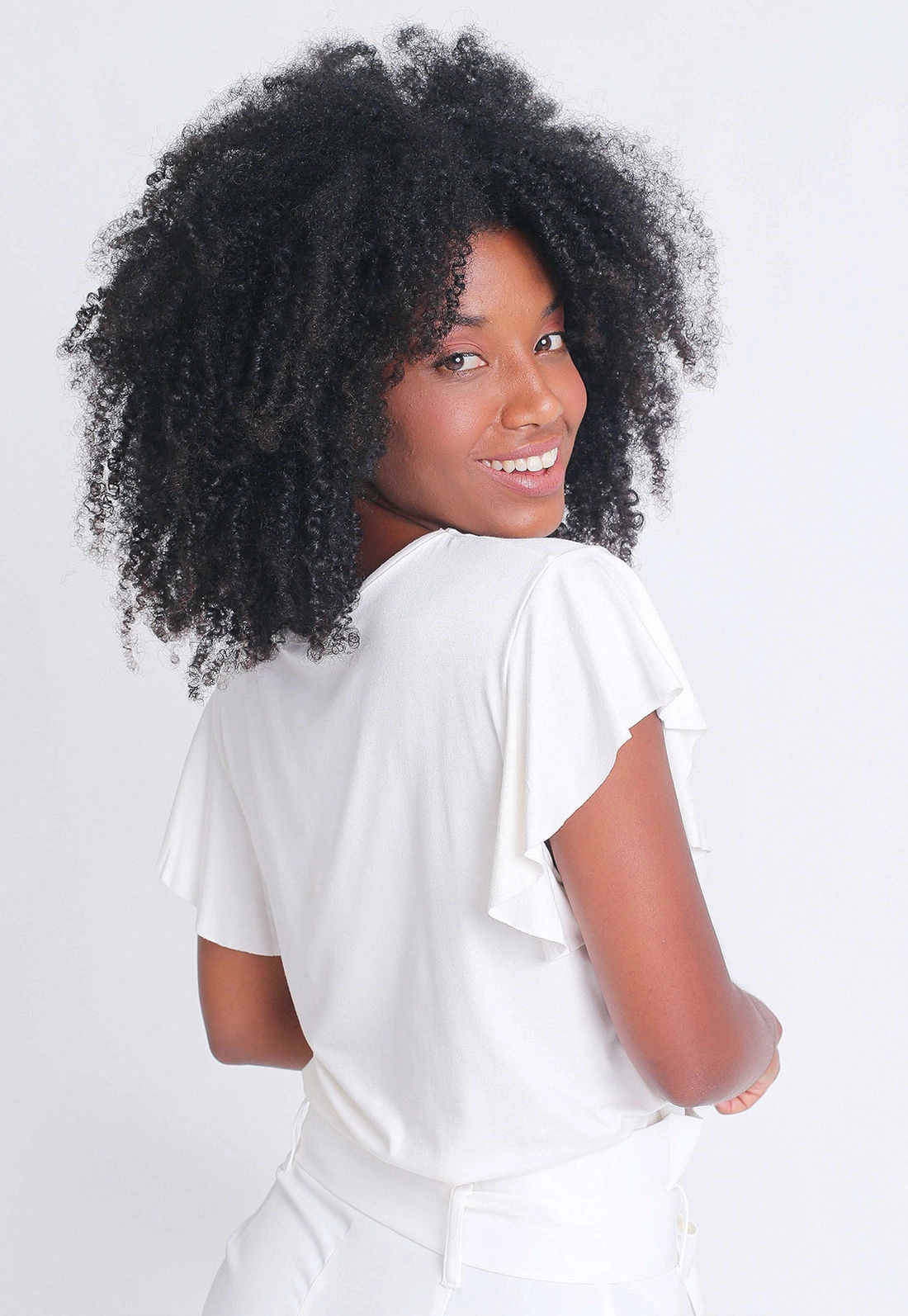 Blusa Manga Curta Babados