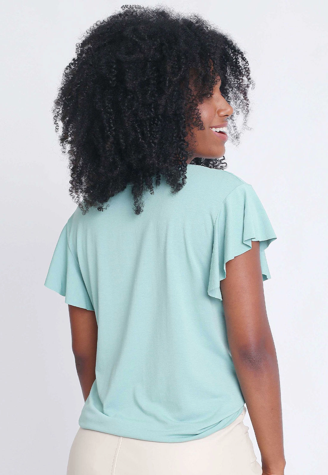 Blusa Manga Curta Babados