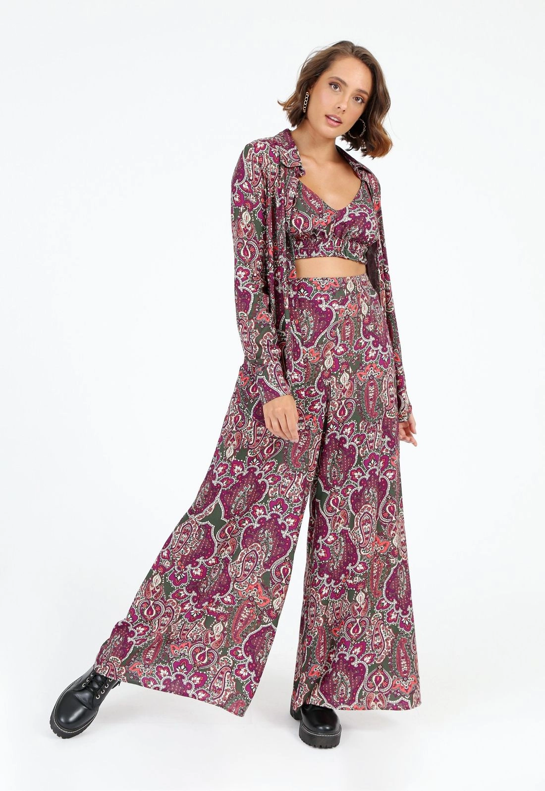 Calça Viscose Pantalona Estampada