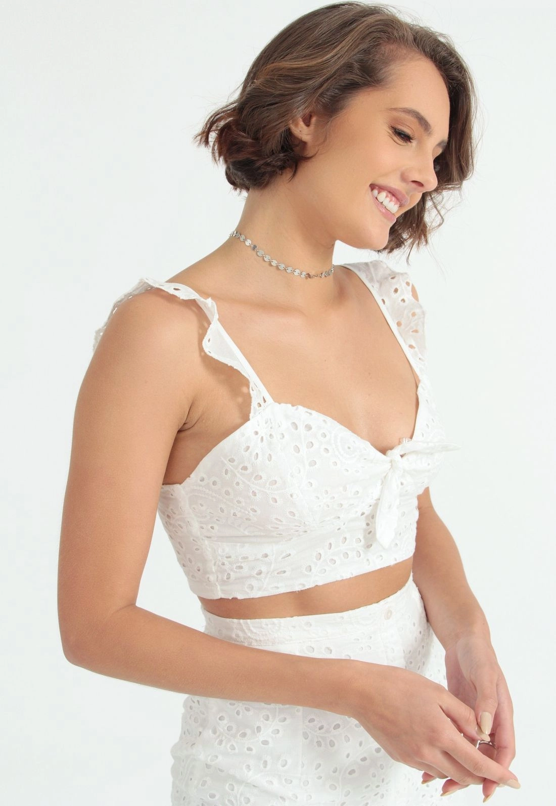 Blusa Cropped Laise Babado