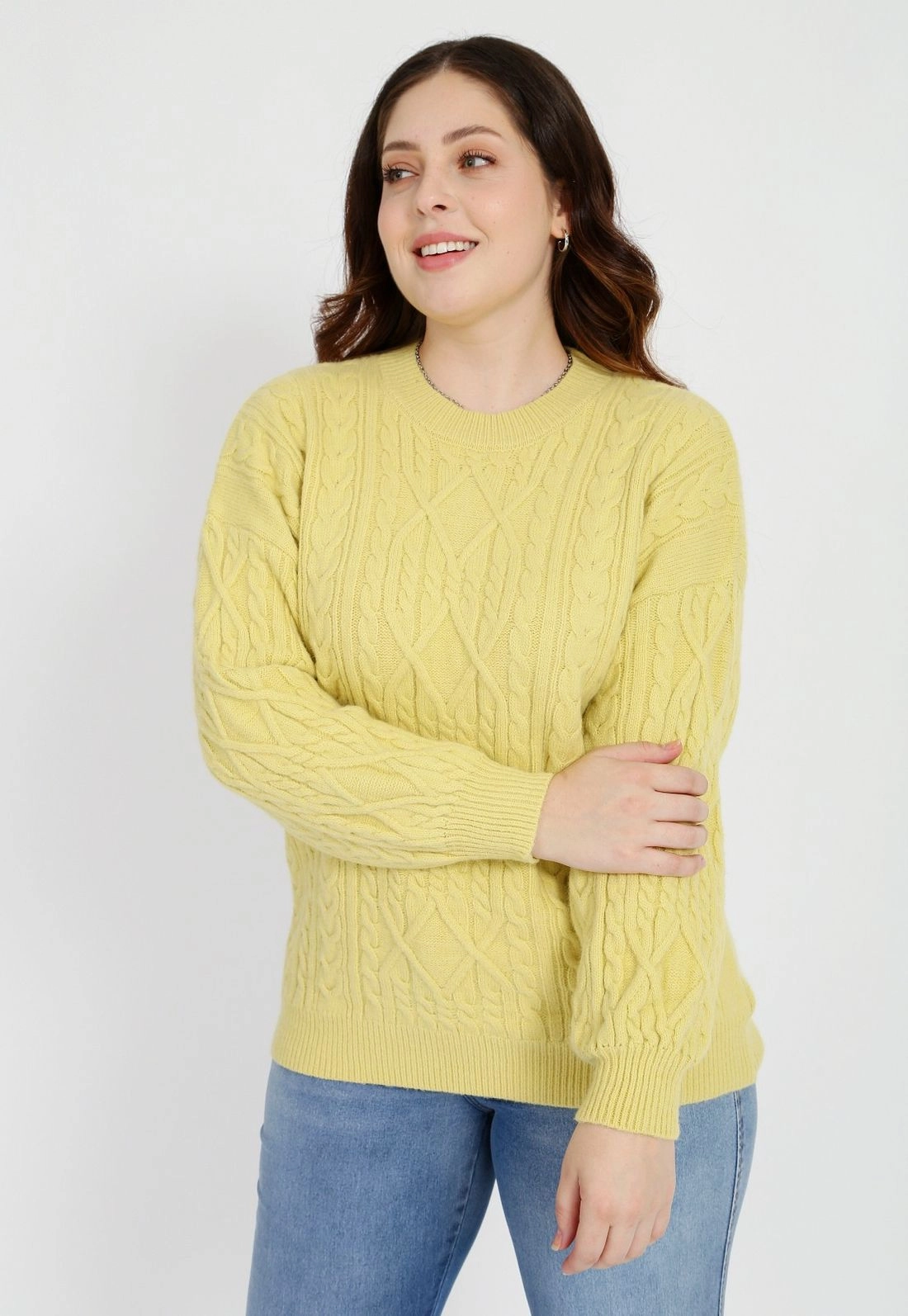 Blusa Tricô Manga Longa Trança