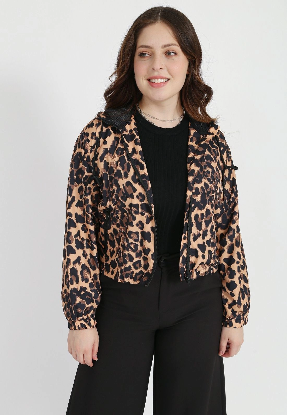 Jaqueta Corta Vento Nylon Animal Print