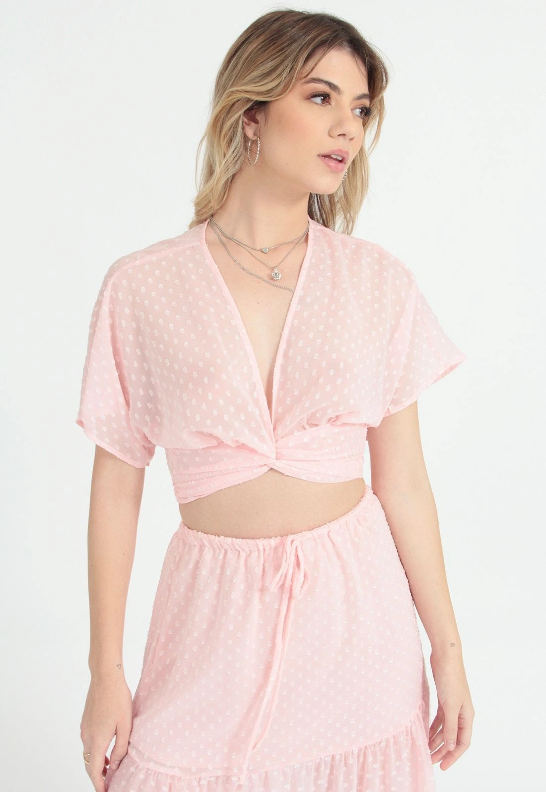 Blusa Cropped Crepe Amarração