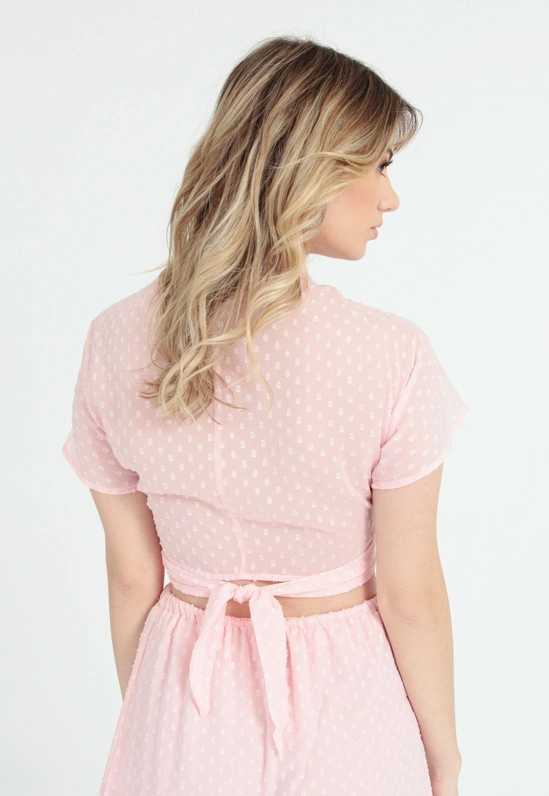 Blusa Cropped Crepe Amarração