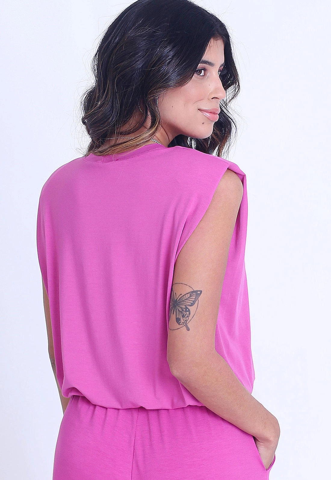 Blusa Muscle Tee Elástico Cintura