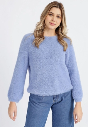 Blusa Tricô Pelo Decote Redondo