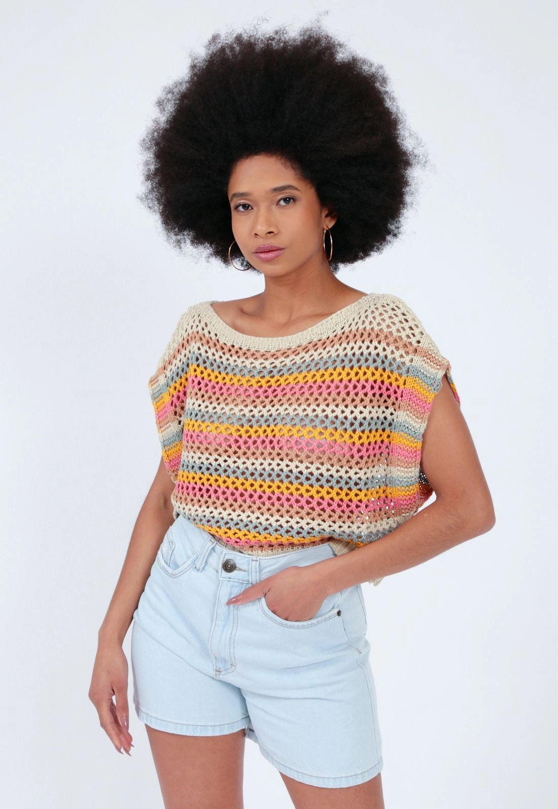 Shorts Jeans Azul Delavê