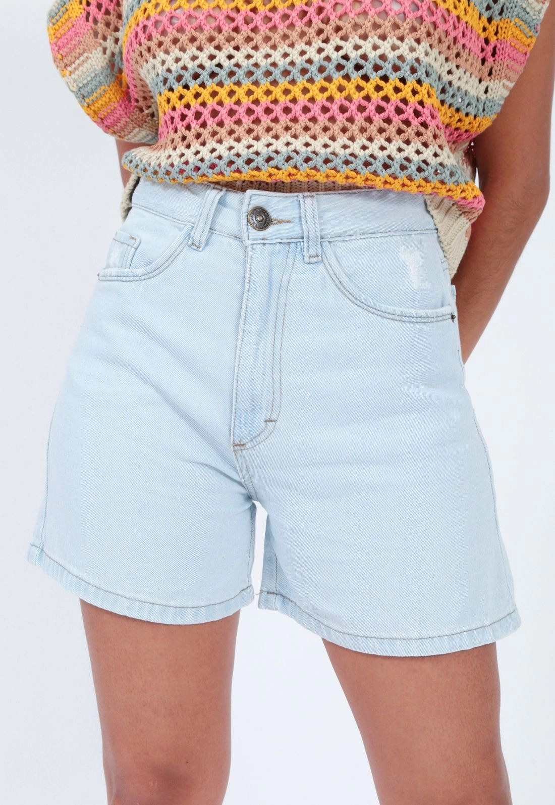 Shorts Jeans Azul Delavê