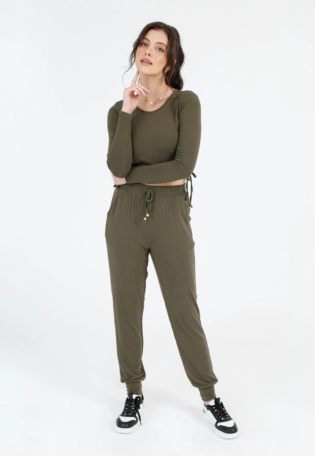 Calça Canelada Jogger