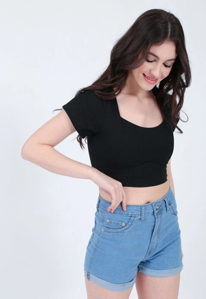 Shorts Jeans Lycra Barra Virada Claro