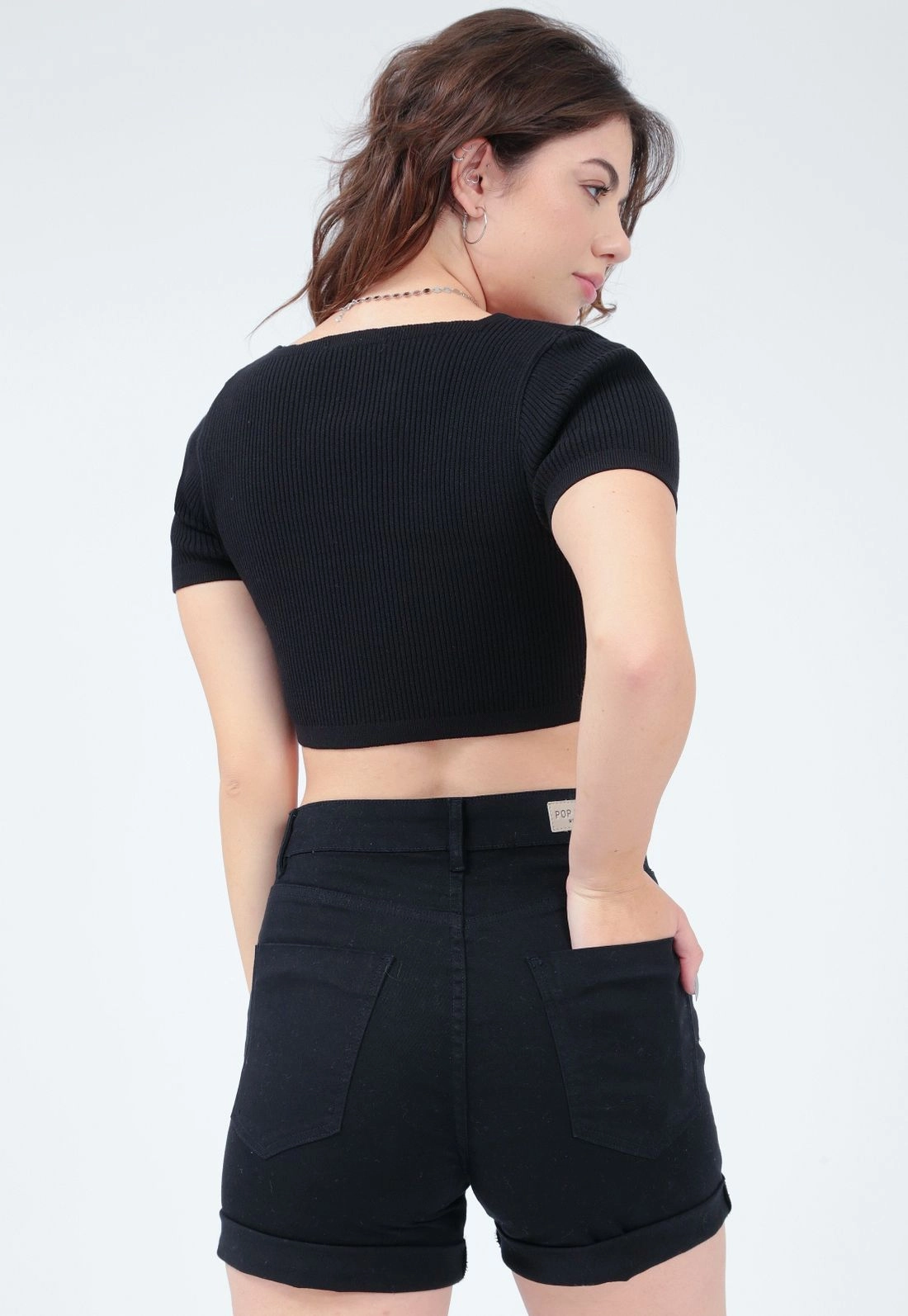 Shorts Sarja Estonado Barra Virada