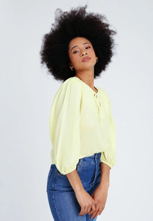 Blusa Viscose 7/8 Decote Aberto