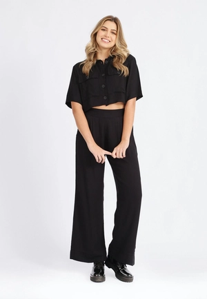 Calça Viscose Wide Leg Prega