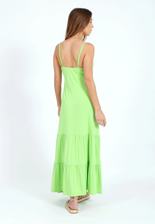 Vestido Longo Viscolycra Alca Busto Com Torcao