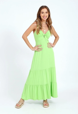 Vestido Longo Viscolycra Alca Busto Com Torcao