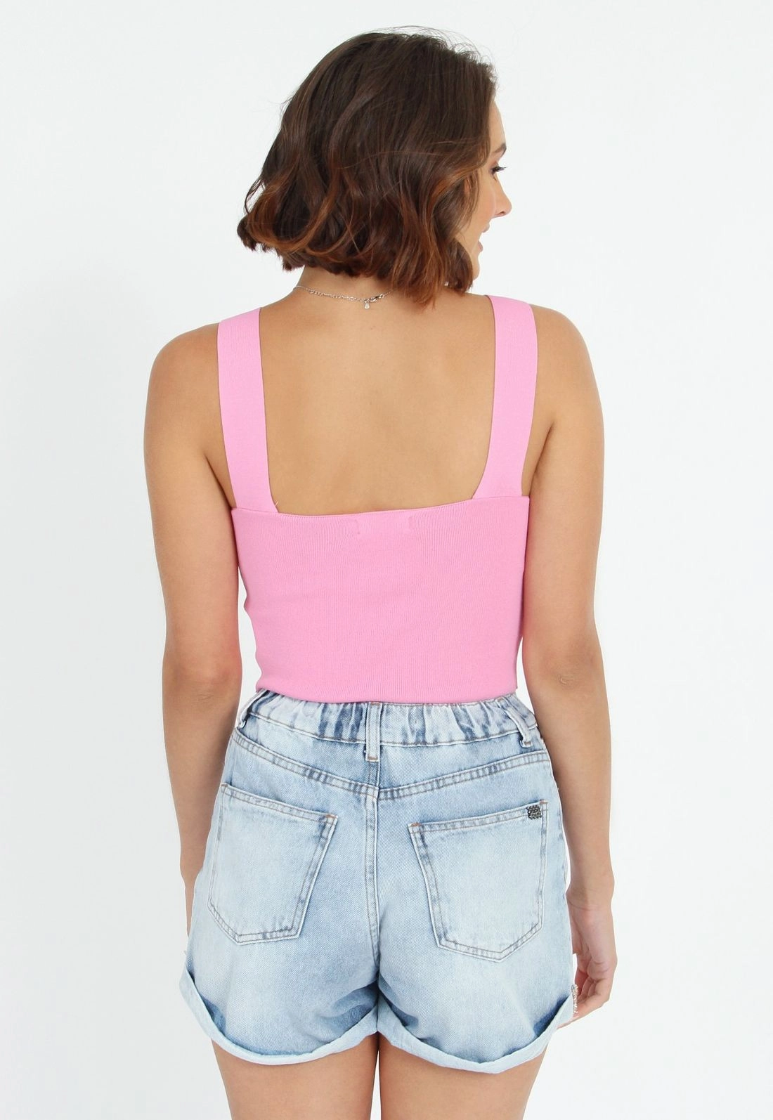 Blusa Cropped Decote Quadrado