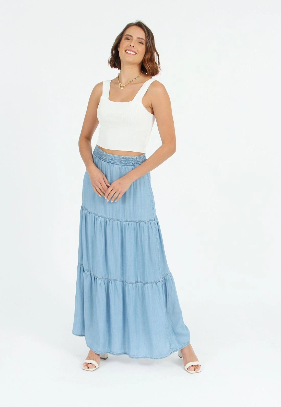 Blusa Cropped Decote Quadrado
