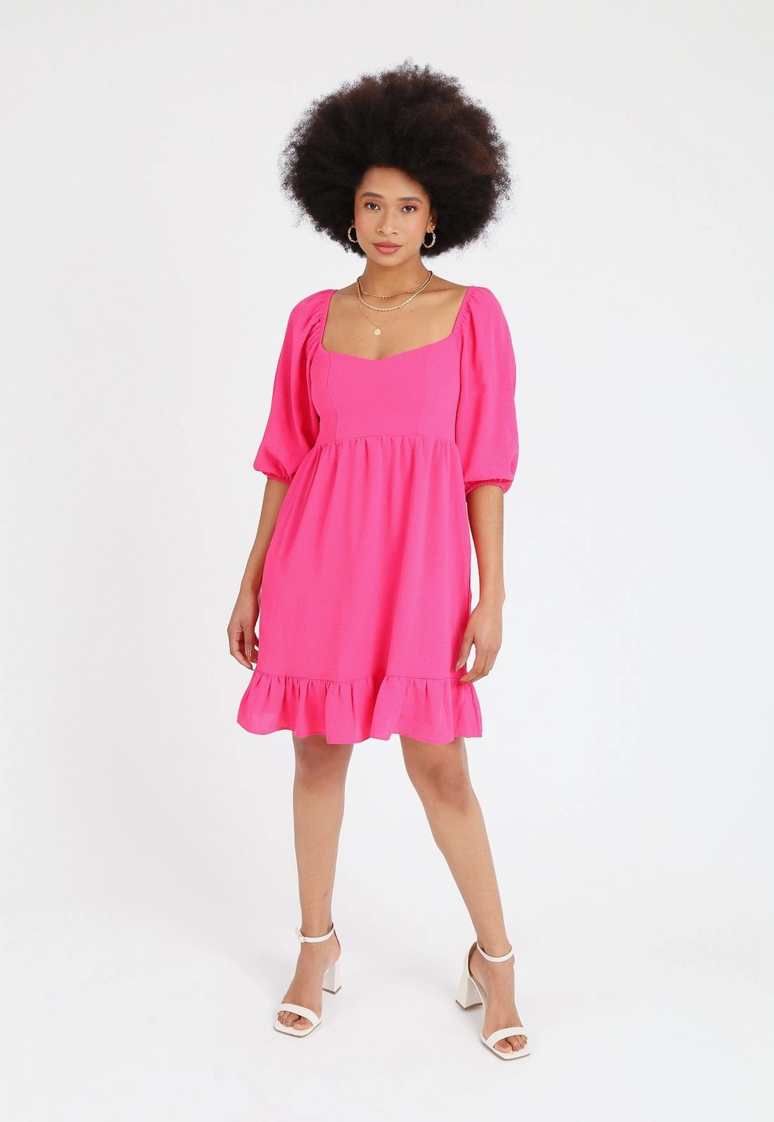 Vestido Air Flow 3/4 Recorte Babado