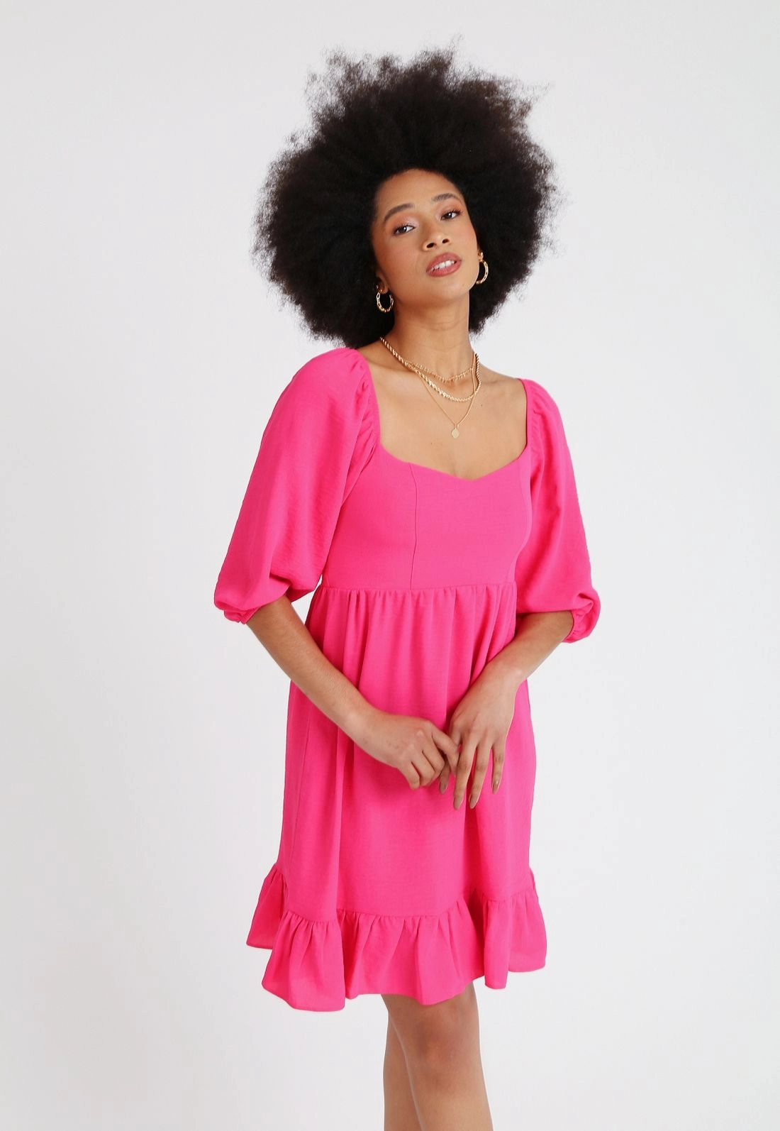 Vestido Air Flow 3/4 Recorte Babado