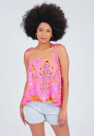 Blusa Viscose Alça Evasê Estampada