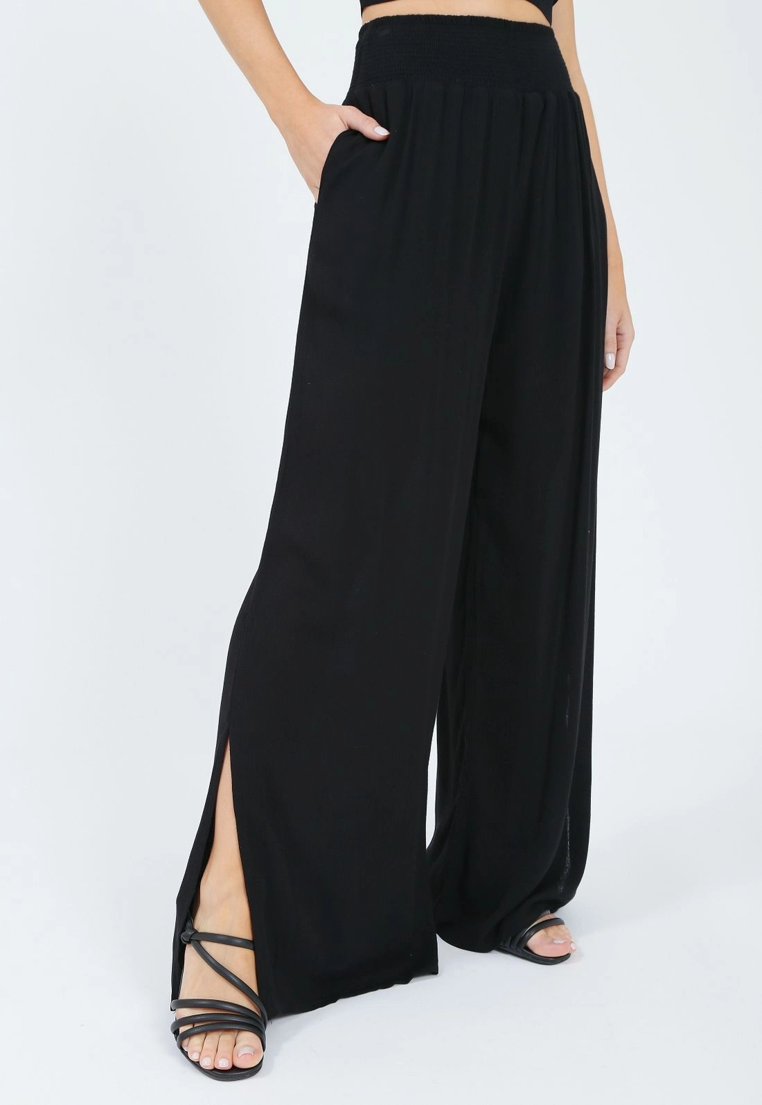 Calça Viscose Texturizado Pantalona