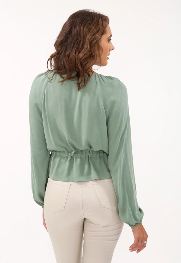 Blusa Crepe M/L Dec Com Botões E Puxador