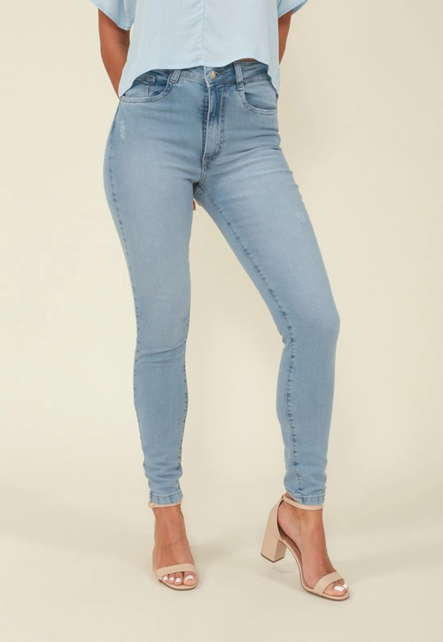 Calça Skinny Jeans Cintura Alta