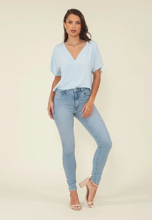Calça Skinny Jeans Cintura Alta