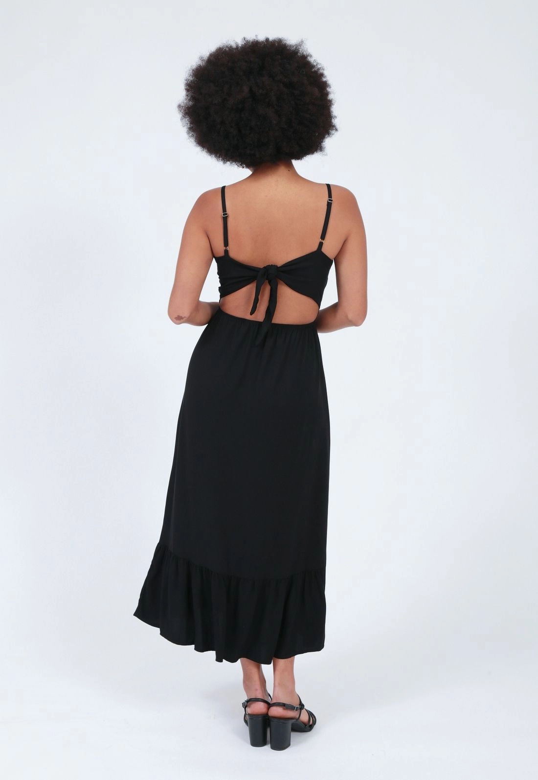 Vestido Viscose Alça Nó Costas