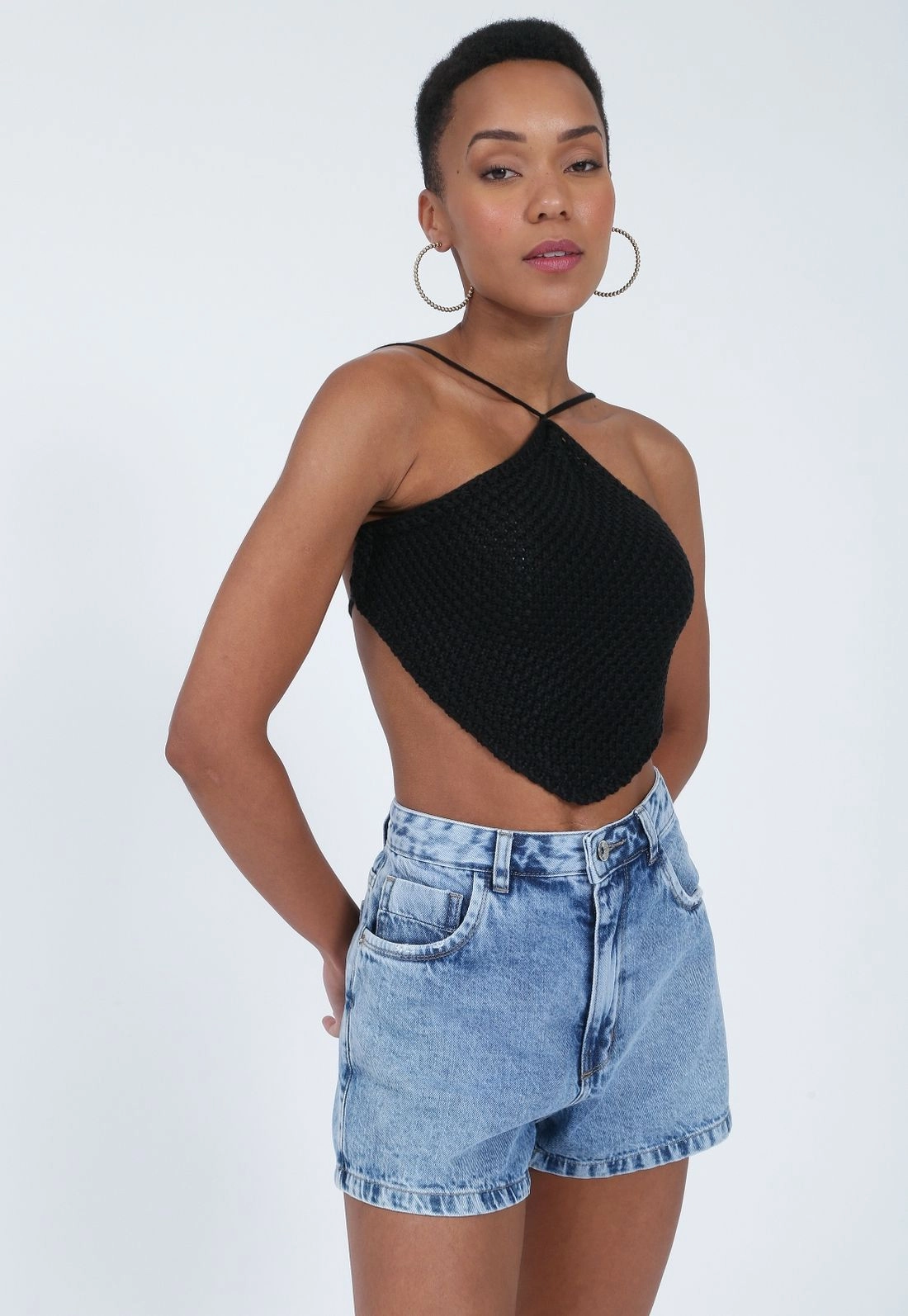 Shorts Jeans Azul Médio