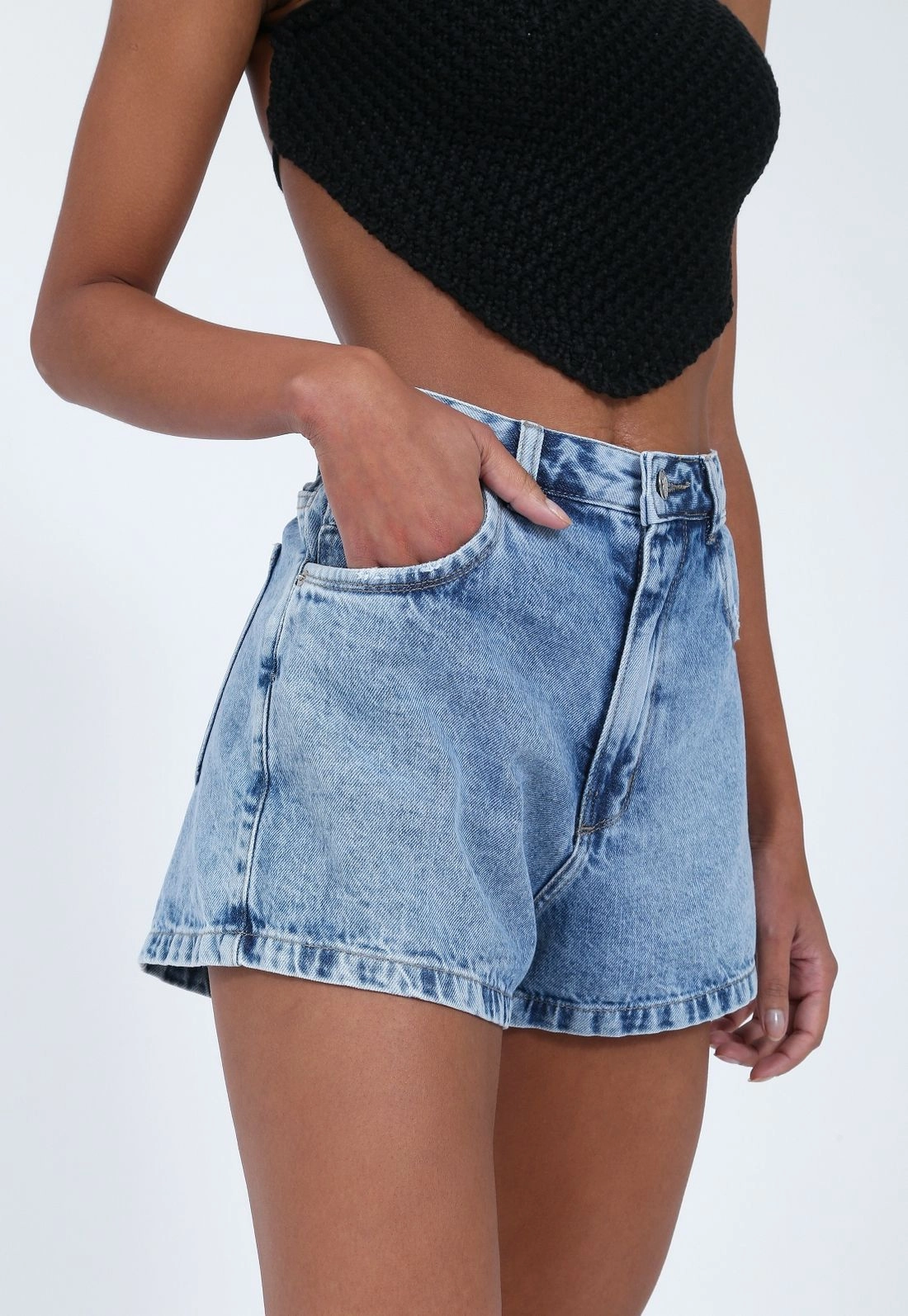 Shorts Jeans Azul Médio