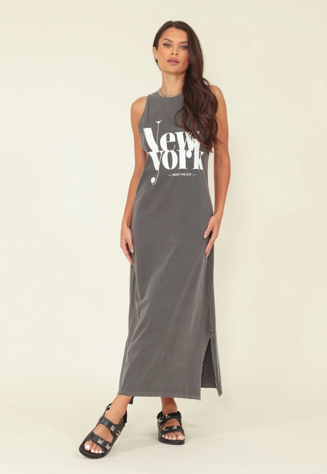 Vestido Midi Malha Estonado New York