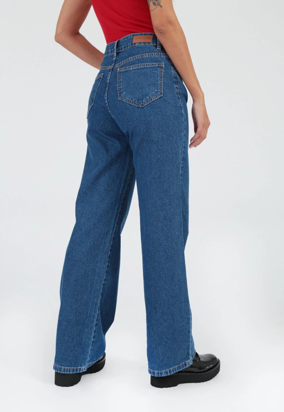 Calça Jeans Wide Leg Escuro
