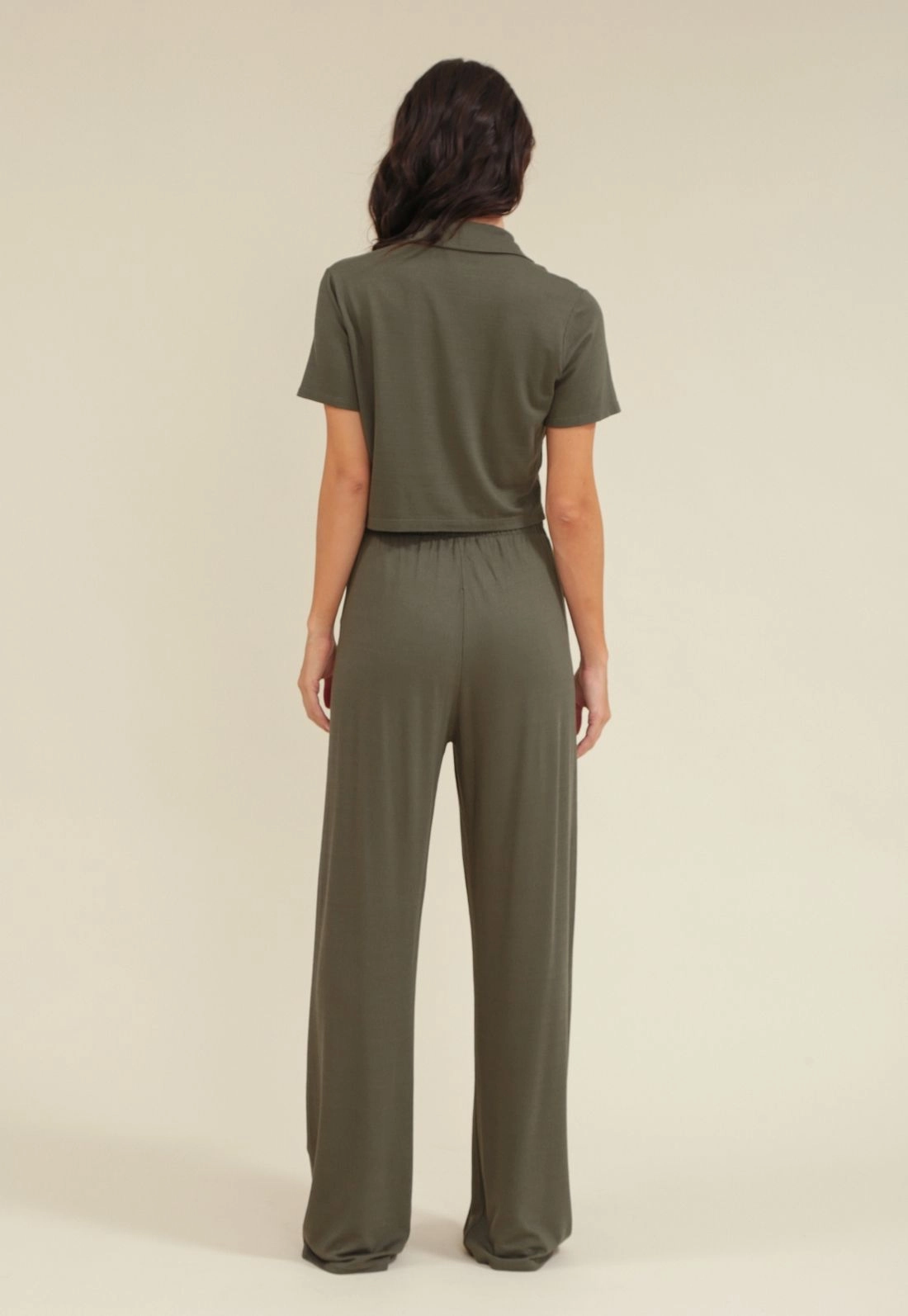 Calça Malha Texturizada Prega Frontal
