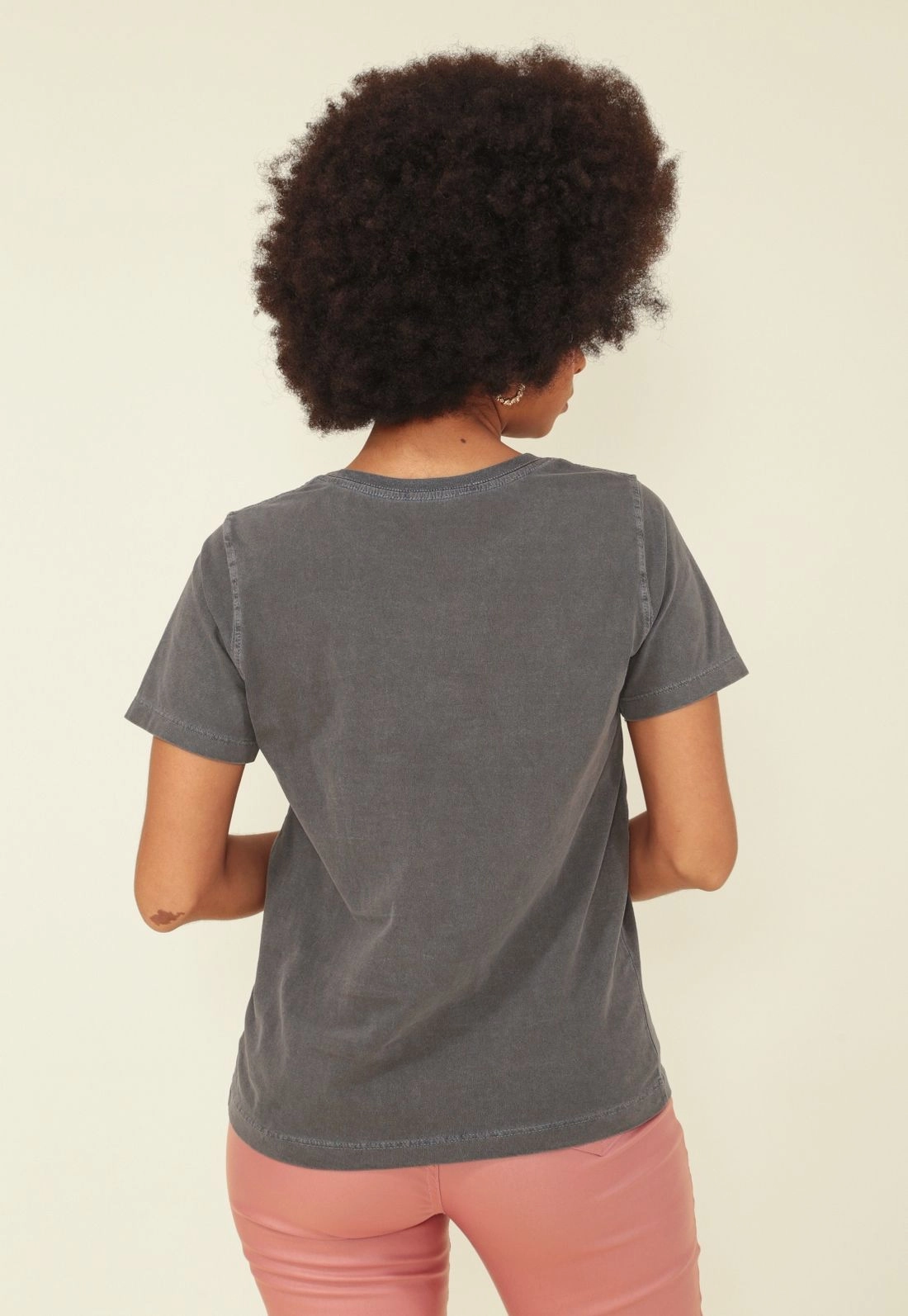 Camiseta Em M/M Estonada Manga Curta Com Silk Arizona