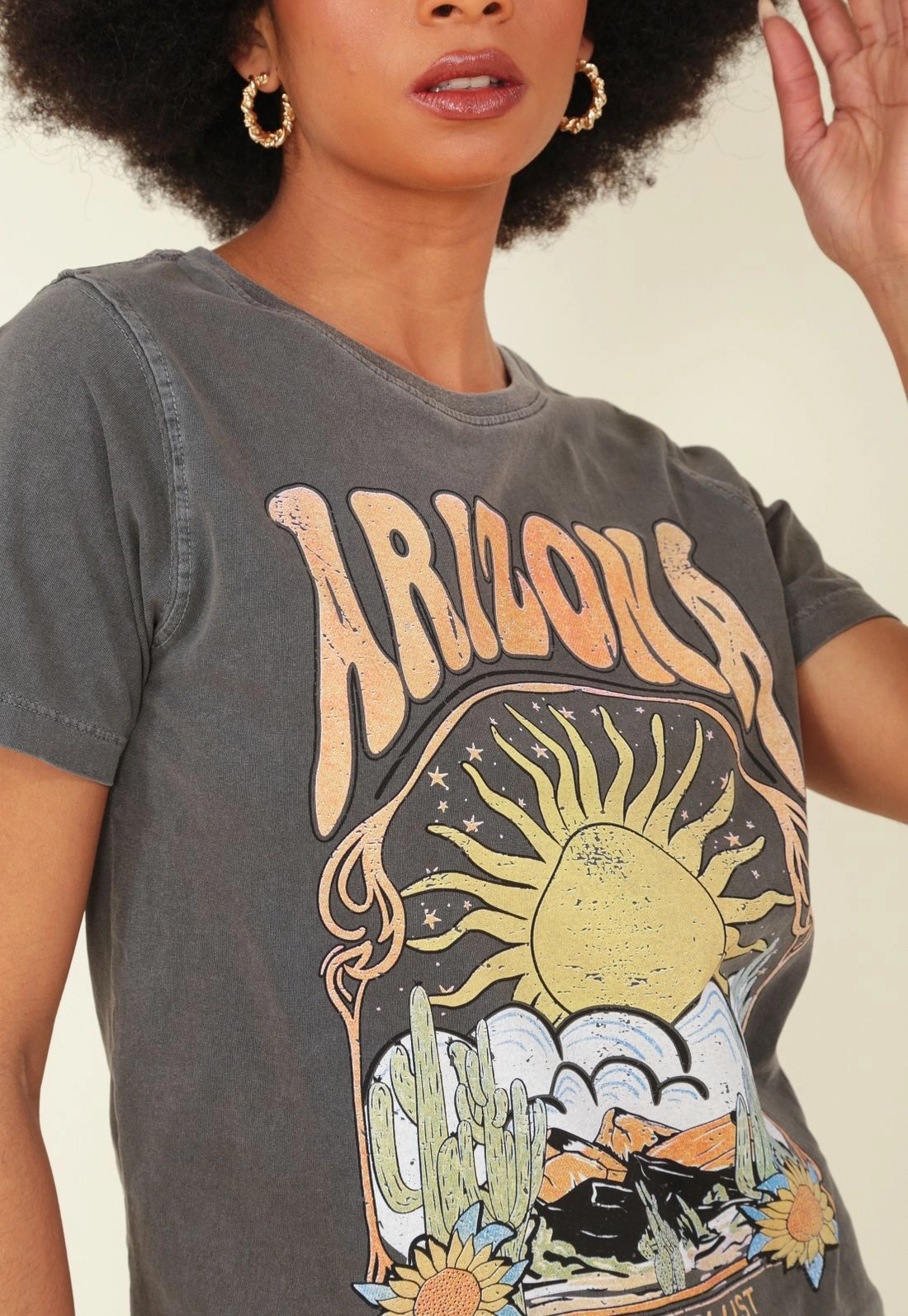 Camiseta Em M/M Estonada Manga Curta Com Silk Arizona