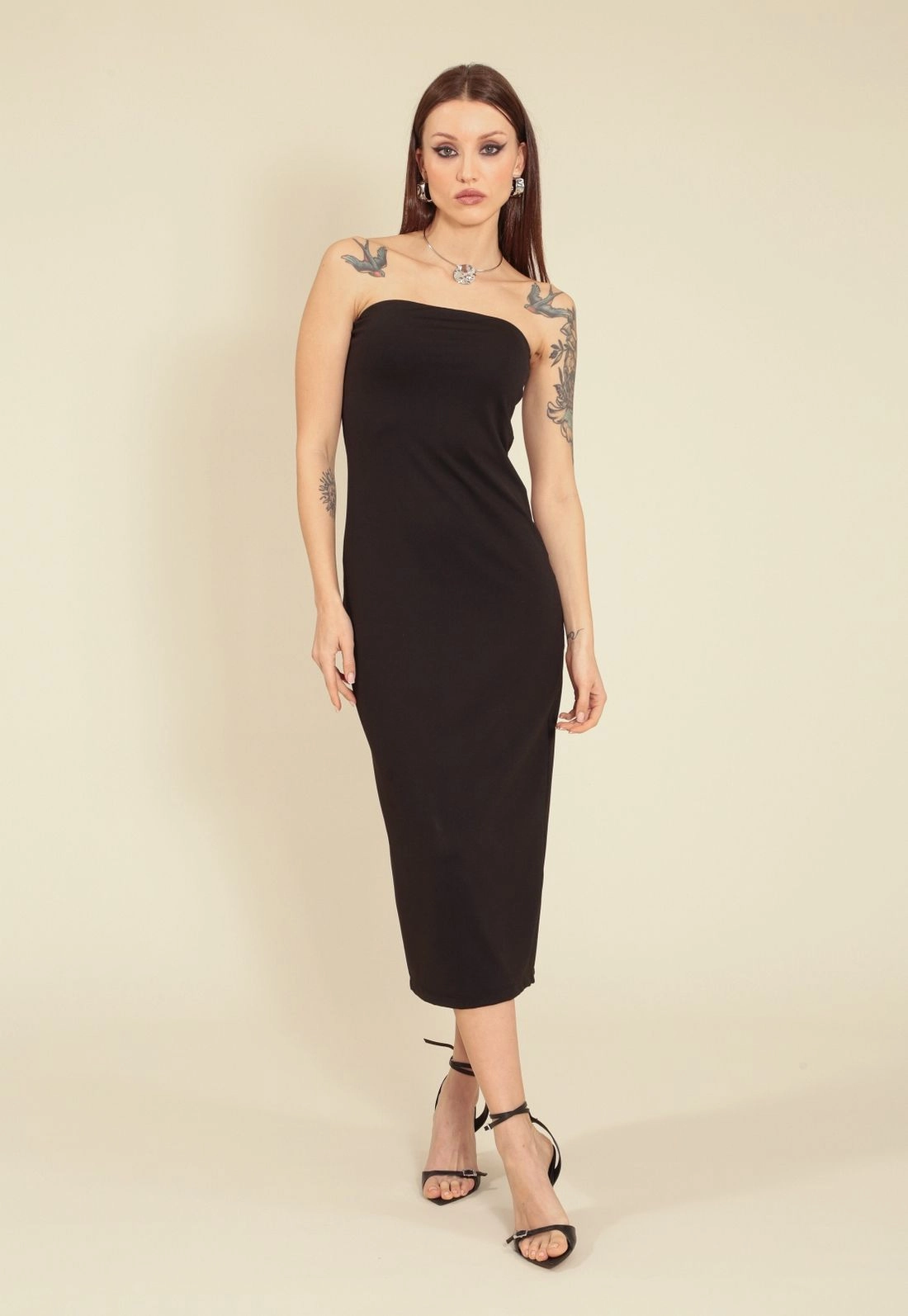 Vestido Midi Tomara Que Caia Em Malha P