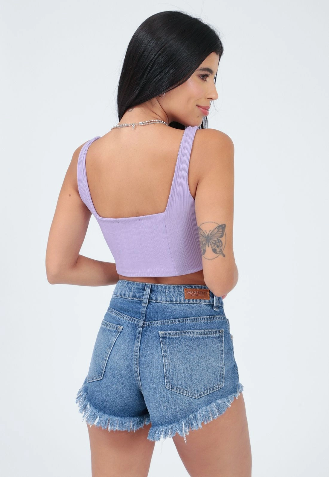 Shorts Jeans Curto Barra Desfiada