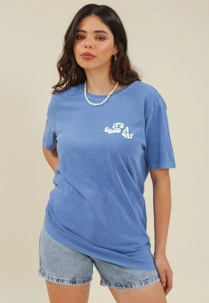 Camiseta Alongada Em M/M Estonada Manga Curta Com Silk Frente E Costa