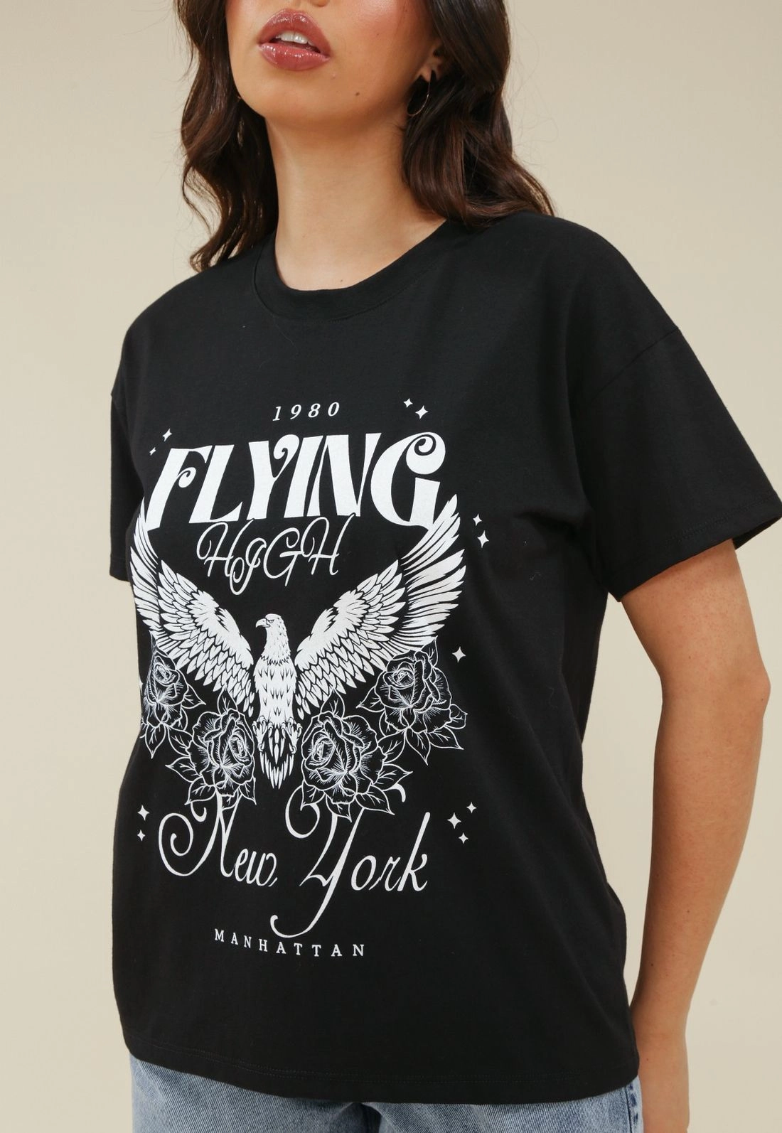 T-Shirt Em Meia Malha Com Silk High