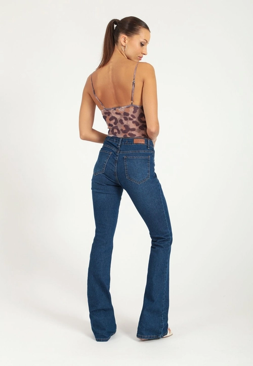 Calca Flare Jeans Escuro