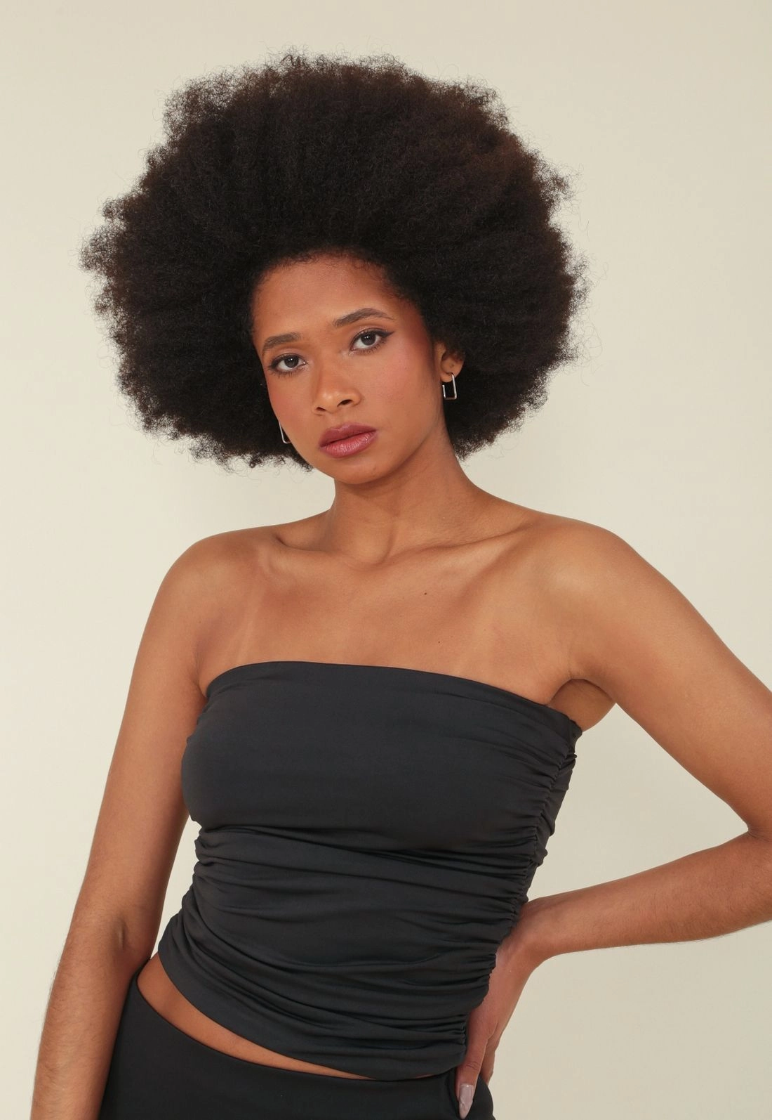 Cropped Malha Tomara Que Caia Franzido Lateral P