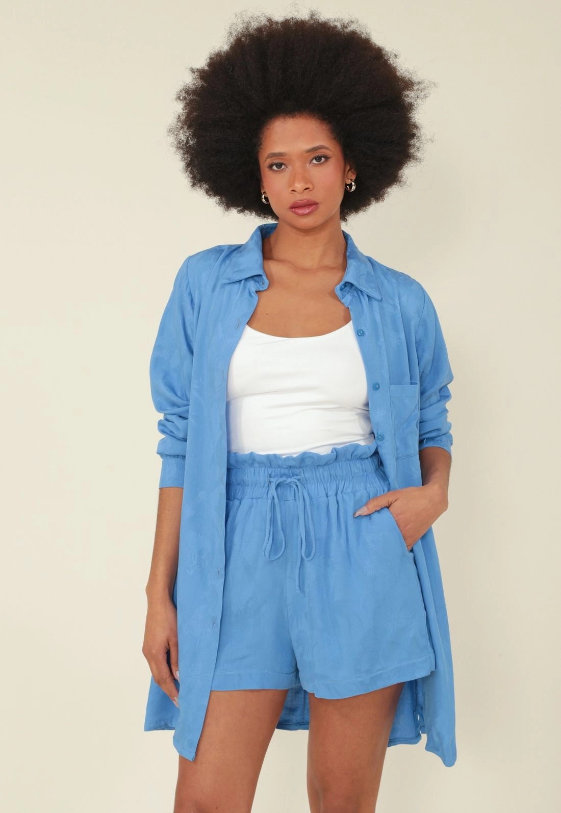 Short Viscose Jacquard Cos Com Cadarco