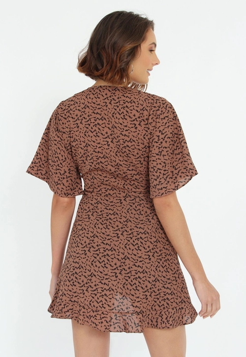 Vestido Crepe Animal Print
